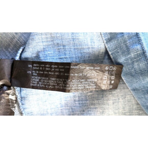 Zara Women's Denim Shirt Dress The 90th Collection Blue Midi Linen Blend Size XL - Picture 12 of 16